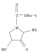 1-Pyrrolidinecarboxylic acid, 4-cyano-2-ethyl-3-oxo-, 1,1-dimethylethyl ester